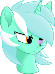 Size: 5082x6794 | Tagged: safe, artist:kopcap94, lyra heartstrings, parasprite, pony, unicorn, g4, absurd resolution, bust, female, insect on nose, portrait, simple background, solo, transparent background, vector