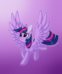 Size: 5000x6000 | Tagged: safe, artist:lavenderheartsmlp, twilight sparkle, alicorn, pony, g4, absurd resolution, female, gradient background, mare, smiling, solo, twilight sparkle (alicorn)