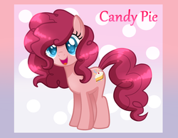 Size: 2206x1710 | Tagged: safe, artist:sugaryicecreammlp, oc, oc only, oc:candy pie, earth pony, pony, base used, colored pupils, female, mare, offspring, parent:cheese sandwich, parent:pinkie pie, parents:cheesepie, solo