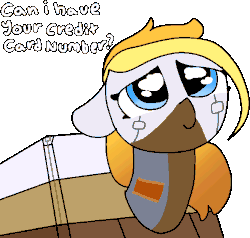 Size: 656x625 | Tagged: safe, artist:nootaz, oc, oc only, oc:looty, original species, adventure in the comments, animated, blinking, cute, dialogue, female, floppy ears, gif, loot box, mare, overwatch, puppy dog eyes, simple background, solo, this will end in bankruptcy, this will end in identity theft, transparent background