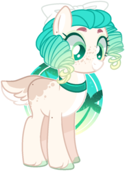 Size: 787x1080 | Tagged: safe, artist:pandemiamichi, oc, oc only, earth pony, pony, bow, choker, deer tail, female, freckles, hair bow, mare, simple background, solo, transparent background