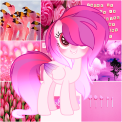 Size: 1024x1023 | Tagged: safe, artist:leanne264, oc, oc only, flamingo, pegasus, pony, female, flower, mare, rose, solo