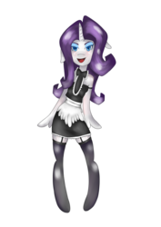 Size: 1654x2338 | Tagged: safe, rarity, anthro, g4, clothes, costume, female, simple background, solo, transparent background