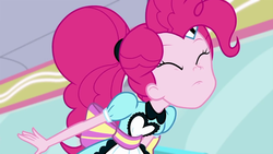 Size: 1280x720 | Tagged: safe, pinkie pie, equestria girls, g4, my little pony equestria girls: better together, pinkie pie: snack psychic, female, smelling, solo