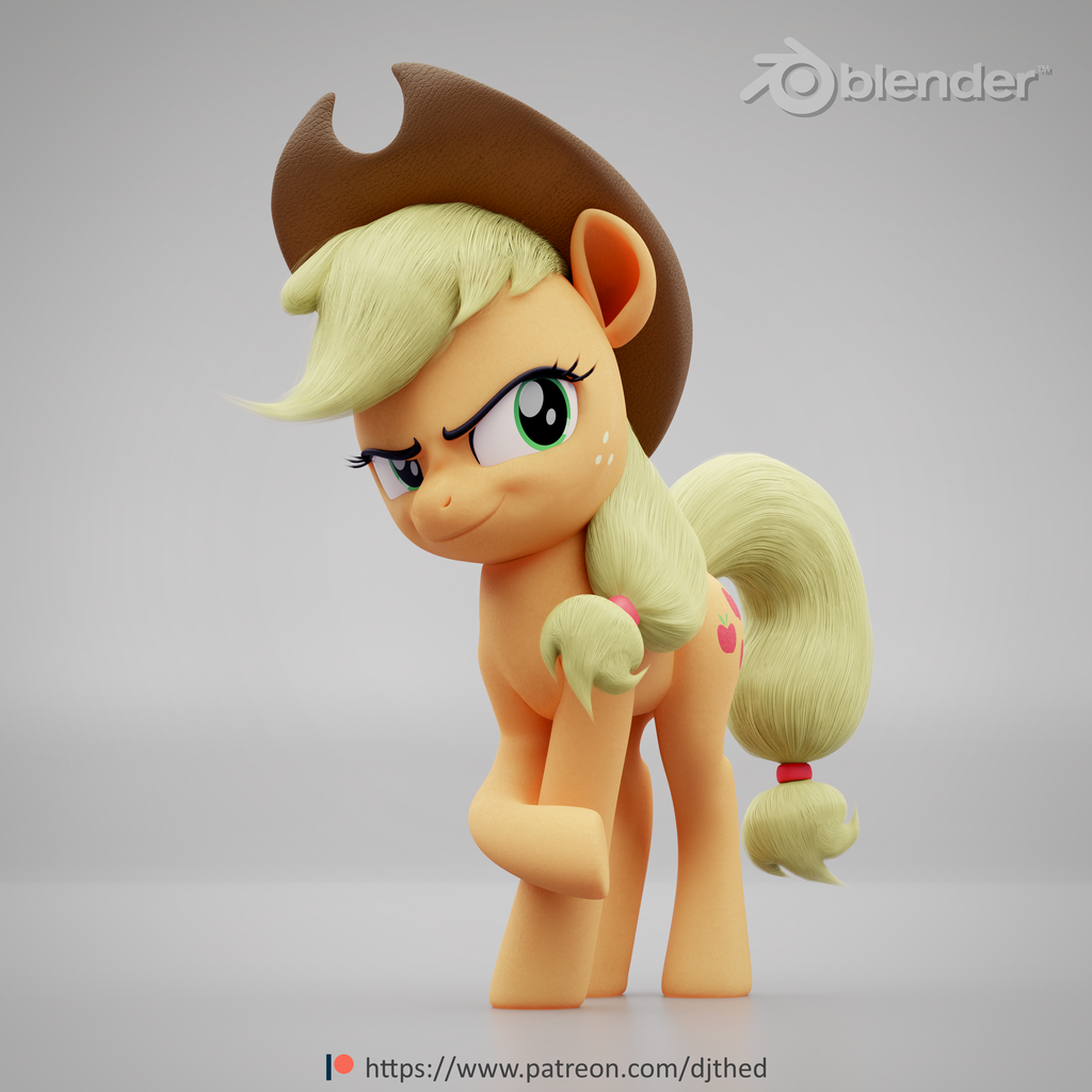 Applejack Model #1770924 - safe, artist:therealdjthed, applejack, earth pony, pony, g4 ...