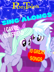 Size: 450x600 | Tagged: artist needed, safe, edit, cloudchaser, flitter, series:pony tales, g4, dvd, sing along, veggietales