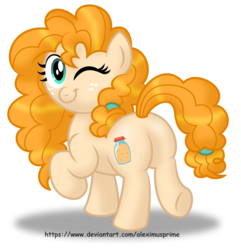 Size: 1600x1663 | Tagged: safe, artist:aleximusprime, pear butter, earth pony, pony, g4, butt, female, looking back, mare, pear butt, plot, simple background, smiling, solo, transparent background