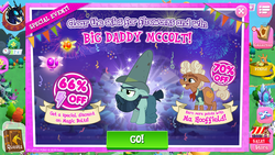 Size: 1280x720 | Tagged: safe, gameloft, big daddy mccolt, coracoid, ma hooffield, changedling, changeling, parasprite, g4, advertisement, changeling guard, game screencap, hooffield family, mccolt family