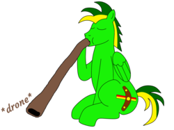 Size: 1024x765 | Tagged: safe, artist:didgereethebrony, oc, oc only, oc:didgeree, pony, didgeridoo, musical instrument, needs more saturation, simple background, sitting, solo, transparent background, vector