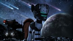 Size: 3840x2160 | Tagged: safe, artist:easthammer, oc, pegasus, pony, 3d, car, dead space, high res, shooting star, source filmmaker, space, spacesuit