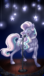 Size: 569x990 | Tagged: safe, artist:bijutsuyoukai, oc, oc only, earth pony, pony, female, mare, microphone, solo