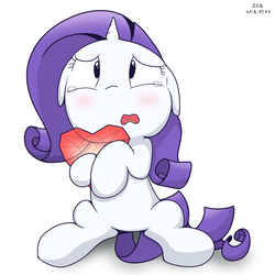 Size: 2048x2048 | Tagged: safe, artist:latie, rarity, pony, g4, female, floppy ears, gem, high res, looking up, mare, simple background, solo, white background