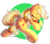 Size: 2000x1760 | Tagged: safe, artist:chaosangeldesu, part of a set, applejack, earth pony, pony, g4, apple, cute, female, food, jackabetes, mare, simple background, sleeping, solo, transparent background, underhoof