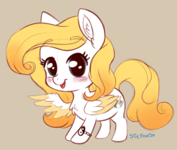 Size: 1024x867 | Tagged: safe, artist:stepandy, oc, oc only, oc:arvensis, pegasus, pony, bracelet, chibi, colored wings, colored wingtips, female, jewelry, solo