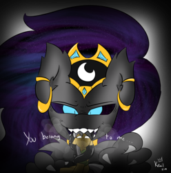 Size: 1946x1961 | Tagged: safe, artist:kingkrail, daring do, nightmare moon, oc, oc:verteer, sphinx, g4, breath, breathing, captured, daring prey, dialogue, domination, fangs, fetish, imminent death, imminent vore, licking, nightmare, nightmare sphinx, soft vore, sphinx oc, story in the comments, tongue out, trapped