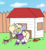 Size: 650x710 | Tagged: safe, artist:nootaz, oc, oc:nootaz, corgi, dog, pony, unicorn, backyard, cheetos, clothes, female, filly, house, sweater