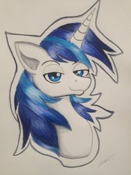Size: 400x533 | Tagged: safe, artist:luxiwind, shining armor, pony, unicorn, g4, bust, male, portrait, solo, stallion, traditional art
