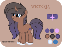 Size: 775x580 | Tagged: safe, artist:irrif, oc, oc only, oc:victoria, pony, unicorn, base used, cutie mark, digital art, female, gradient hair, gradient mane, gradient tail, mare, reference sheet, smiling, solo