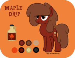Size: 759x586 | Tagged: safe, artist:irrif, oc, oc only, oc:maple drip, earth pony, pony, base used, cutie mark, digital art, female, mare, reference sheet, smiling, solo