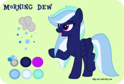 Size: 1024x694 | Tagged: safe, artist:irrif, oc, oc only, oc:morning dew, pegasus, pony, base used, cutie mark, digital art, female, mare, open mouth, raised hoof, reference sheet, smiling, solo