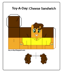 Size: 600x699 | Tagged: safe, artist:grapefruitface1, cheese sandwich, pony, g4, craft, male, papercraft, printable, solo, toy a day, updated