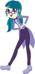Size: 323x680 | Tagged: safe, artist:ra1nb0wk1tty, artist:user15432, juniper montage, equestria girls, equestria girls specials, g4, barely eqg related, base used, bowtie, clothes, crossover, cuphead, glasses, gloves, hasbro, hasbro studios, king dice, shoes, solo, studio mdhr