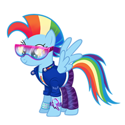 Size: 270x270 | Tagged: safe, gameloft, rainbow dash, pony, g4, 80s, female, glam rock dash, makeup, retro, simple background, solo, transparent background, vector
