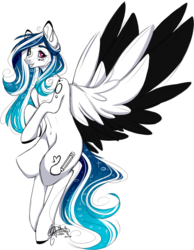 Size: 721x928 | Tagged: safe, artist:ohflaming-rainbow, oc, oc only, oc:marie pixel, pegasus, pony, female, mare, simple background, solo, transparent background, two toned wings