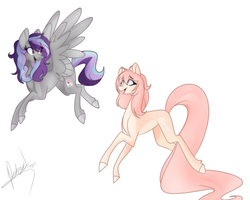 Size: 6200x4956 | Tagged: safe, artist:iheyyasyfox, oc, oc only, oc:sketchy howl, earth pony, pegasus, pony, absurd resolution, female, mare, simple background, white background