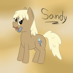 Size: 1280x1280 | Tagged: safe, artist:phoenixswift, mjölna, earth pony, pony, ask sandy pony, g4, female, hammer, mare, mouth hold, solo