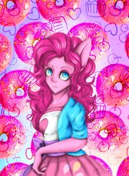 Size: 1024x1395 | Tagged: safe, artist:katnary, pinkie pie, anthro, g4, ambiguous facial structure, clothes, equestria girls outfit, female, solo