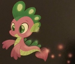 Size: 1024x880 | Tagged: safe, artist:angela an, spike, dragon, sea dragon, g4, my little pony: the movie, the art of my little pony: the movie, concept art, cropped, discussion in the comments, fins, male, smiling, solo, spike the seadragon, tail