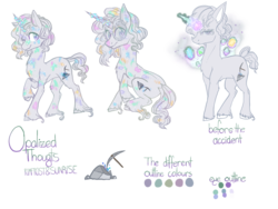 Size: 2048x1536 | Tagged: safe, artist:rimfrost, oc, oc only, oc:opaliz, pony, unicorn, gem, reference sheet, reformed, simple background, solo, transparent background