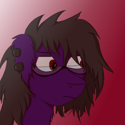 Size: 500x500 | Tagged: safe, artist:chet_volaner, oc, oc only, oc:chet volaner, pony, glasses, red eyes, solo