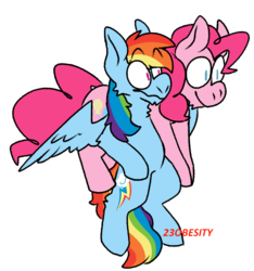 Size: 894x954 | Tagged: safe, artist:pony-puke, pinkie pie, rainbow dash, g4, simple background, transparent background