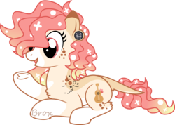 Size: 9798x6977 | Tagged: safe, artist:babyroxasman, oc, oc only, pony, absurd resolution, art trade, ear piercing, gauges, lying down, piercing, simple background, solo, transparent background, vector