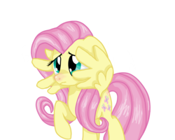 Size: 2500x2000 | Tagged: safe, artist:sodadoodle, fluttershy, pony, g4, cute, embarrassed, female, floppy ears, high res, mare, redraw, shading, show accurate, shyabetes, simple background, solo, transparent background, wings