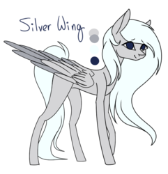 Size: 492x511 | Tagged: safe, artist:electricaldragon, artist:sychia, oc, oc only, oc:silver wing, pegasus, pony, female, mare, simple background, solo, transparent background