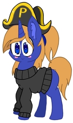 Size: 1439x2403 | Tagged: safe, artist:thundercrash, oc, pony, unicorn, clothes, female, mare, pirate, sweater