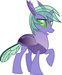 Size: 5644x6815 | Tagged: safe, artist:frownfactory, oc, oc only, oc:trophus, changedling, changeling, .svg available, absurd resolution, changedling oc, changeling oc, green eyes, green mane, green tail, horn, raised hoof, simple background, solo, svg, transparent background, transparent mane, vector