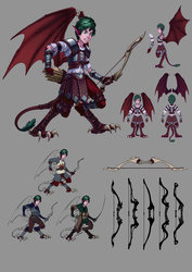 Size: 1600x2263 | Tagged: dead source, safe, artist:sunset tide, spike, dragon, human, g4, armor, arrow, bow (weapon), bow and arrow, crusader, ear fins, elf ears, fantasy class, gray background, human spike, humanized, knight, male, paladin, simple background, solo, tailed humanization, warrior, weapon, wing claws, winged humanization, winged spike, wings