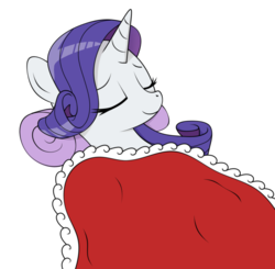 Size: 842x826 | Tagged: safe, artist:kirr12, rarity, pony, unicorn, g4, blanket, cute, eyelashes, eyes closed, female, nap, pillow, satisfied, simple background, solo, transparent background