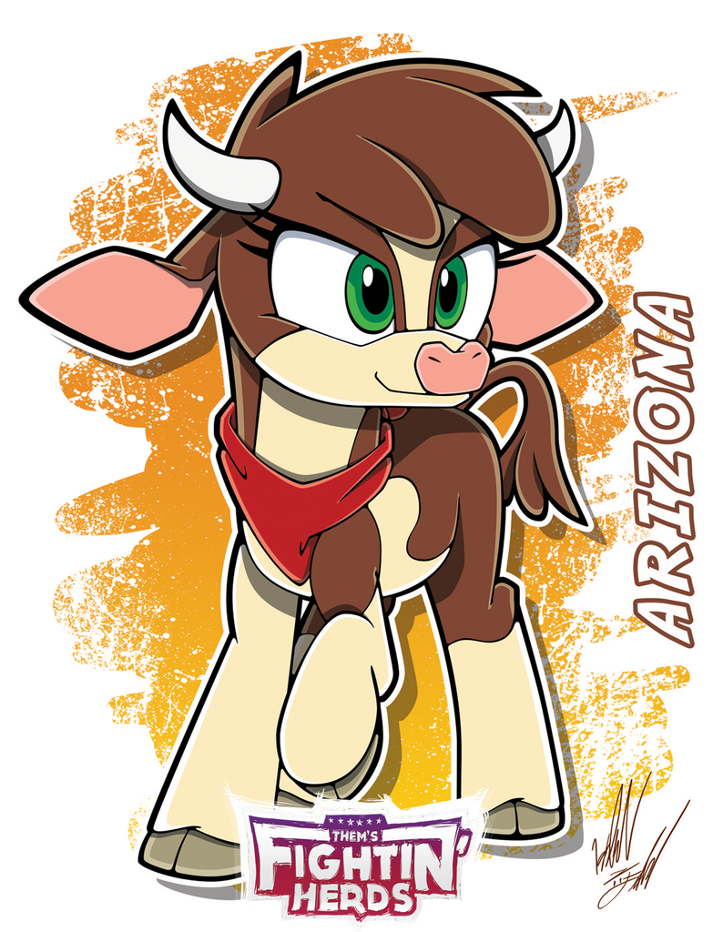 1786081 safe, artistfuzons, arizona (tfh), cow, them's fightin