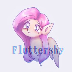 Size: 768x768 | Tagged: safe, artist:xp_r6, fluttershy, pegasus, pony, g4, cute, female, looking at you, mare, simple background, smiling, solo