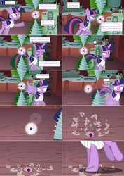 Size: 2564x3620 | Tagged: safe, artist:hakunohamikage, twilight sparkle, alicorn, pony, ask-princesssparkle, g4, angry, ask, bandage, golden oaks library, high res, orb, tumblr, twilight sparkle (alicorn), twilight's lab, you dun goofed