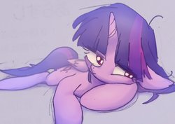 Size: 1267x897 | Tagged: safe, artist:xp_r6, twilight sparkle, alicorn, pony, g4, female, lying down, mare, simple background, solo, twilight sparkle (alicorn)