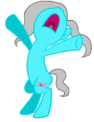 Size: 356x462 | Tagged: safe, artist:pony-resource, oc, oc only, oc:candy love, pony, base used, bipedal, ms paint, nose in the air, screaming, simple background, solo, standing, white background, yelling