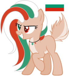 Size: 1024x1126 | Tagged: dead source, safe, artist:cosmicwitchadopts, oc, oc only, deer pony, original species, pony, adoptable, bulgaria, female, heterochromia, nation ponies, ponified, simple background, solo, transparent background