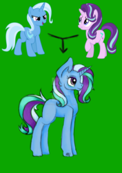 Size: 1024x1448 | Tagged: safe, artist:mylittledrawings1, starlight glimmer, trixie, g4, female, lesbian, magical lesbian spawn, offspring, parent:starlight glimmer, parent:trixie, parents:startrix, ship:startrix, shipping