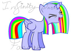 Size: 862x628 | Tagged: safe, oc, oc only, oc:infinity dash, alicorn, pony, 1000 hours in ms paint, alicorn oc, base used, fanart, infinity symbol, ms paint, needs more saturation, simple background, solo